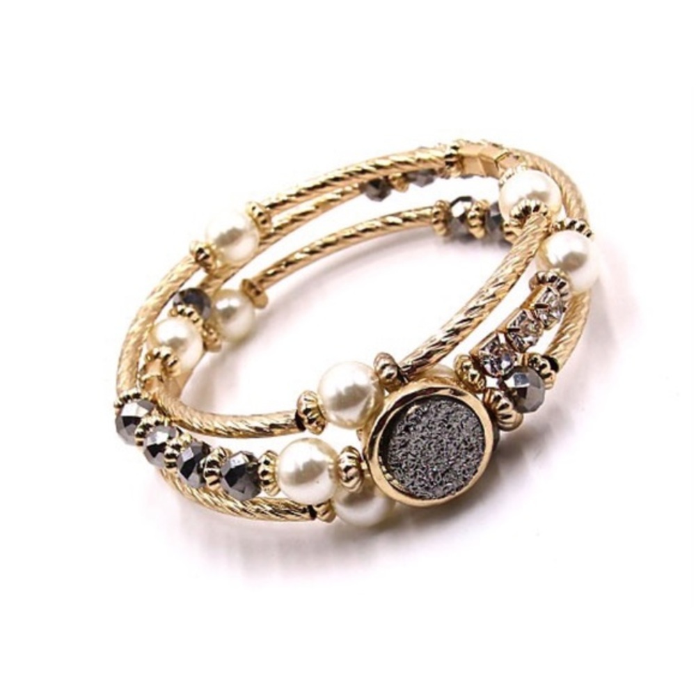 Gold wrap druzy bracelet